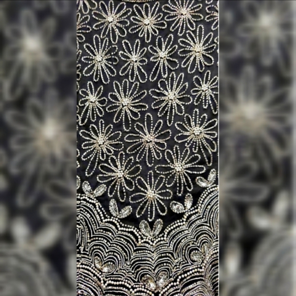 TWILIGHT- Vintage Black and Silver Sequin Top - Picture 4 of 4